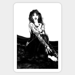 Aces high. Seated female figure. Sticker